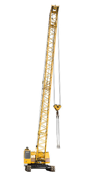 istock mobile yellow crawler crane isolated on white 529651225