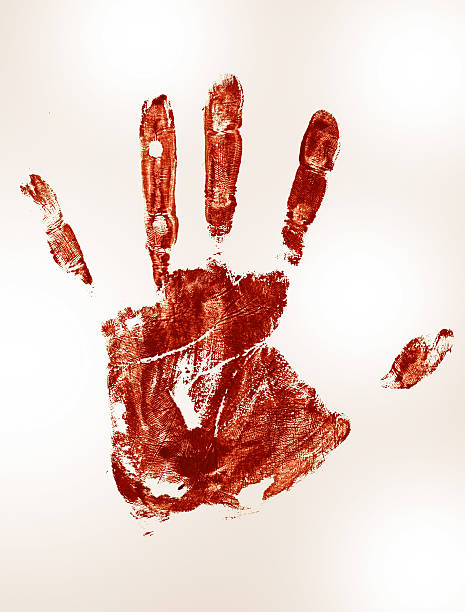 istock bloody Trail of a human hand 529656816