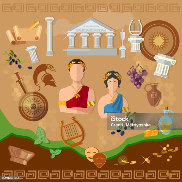 Ancient Greece Ancient Rome Tradition And Culture Stock Illustration - Download Image Now - Ancient Rome, Classical Greek, Greece