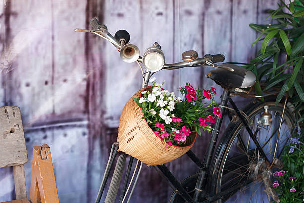 istock Old bicycle and flowers 529660818