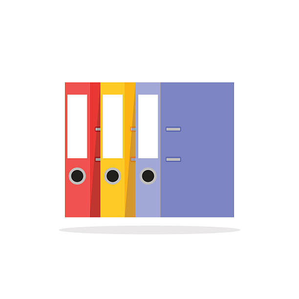 ilustrações de stock, clip art, desenhos animados e ícones de as pastas de ficheiros com ícone isolado sobre branco - stack file paper document