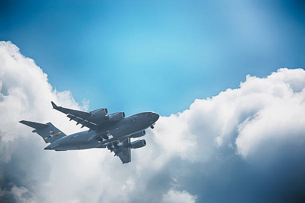 Airplane USAF C17 stock photo