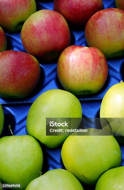 Selected Ripe Apples For Sale In A Display Crate Stock Photo - Download Image Now - Apple - Fruit, Choice, Crate