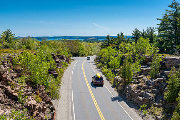 viagem em parque nacional de acadia maine - mount desert island - fotografias e filmes do acervo