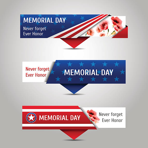 메모리얼 데이 배너. - backgrounds us memorial day patriotism american flag stock illustrations