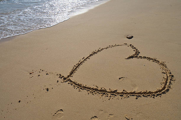 istock Valentine's love heart on the beach sand 529672260