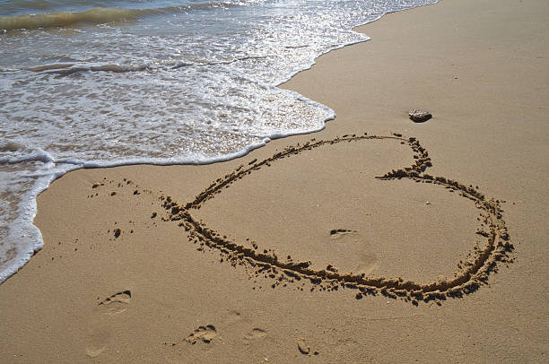 istock Valentine's love heart on the beach sand 529672656