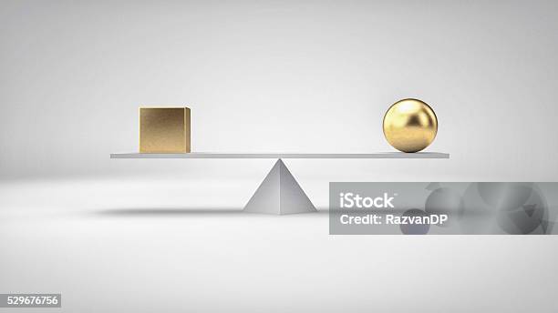 Balancekonzeptillustration Verschiedenen Geometrischen Formen In Perfekte Balance Stockfoto und mehr Bilder von Gleichgewicht