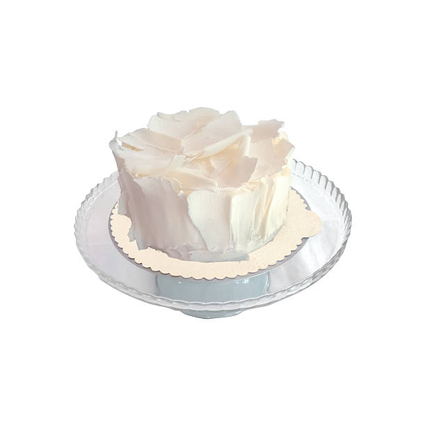 istock Delicious white chocolate cake on a white background 529676966