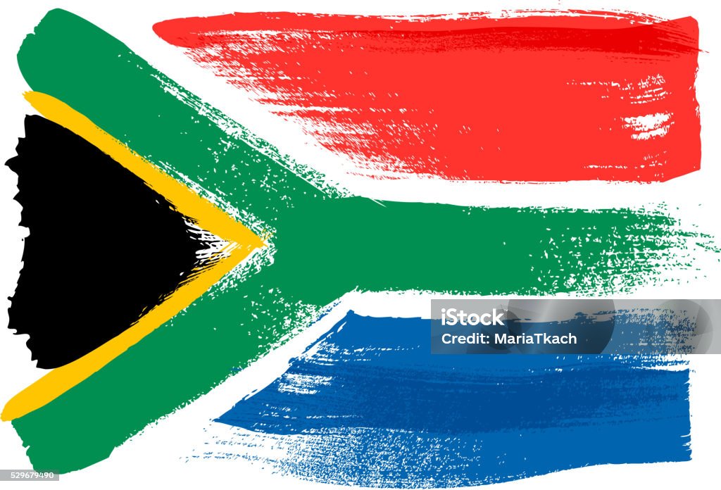 Südafrika bunte mit Pinselstrichen Gemalte Flagge - Lizenzfrei Republik Südafrika Vektorgrafik