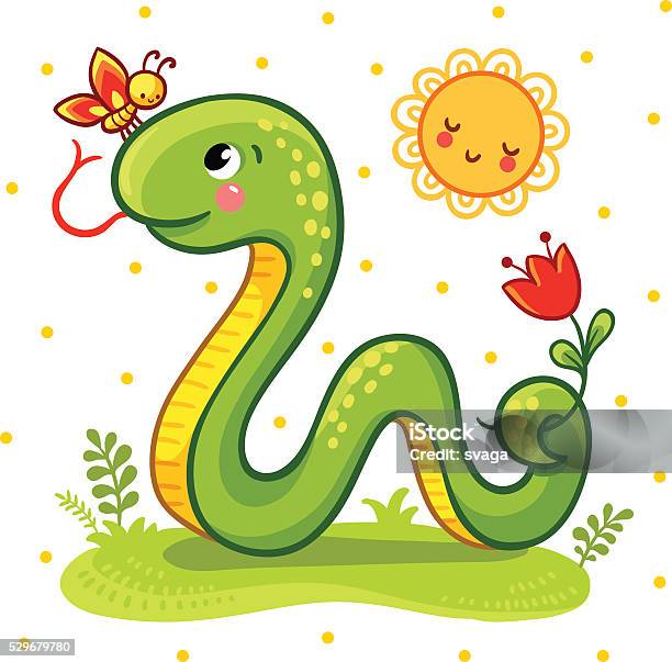 Cute Snake In Vector Stock Illustration - Download Image Now - Snake, Baby  - Human Age, Green Color - iStock