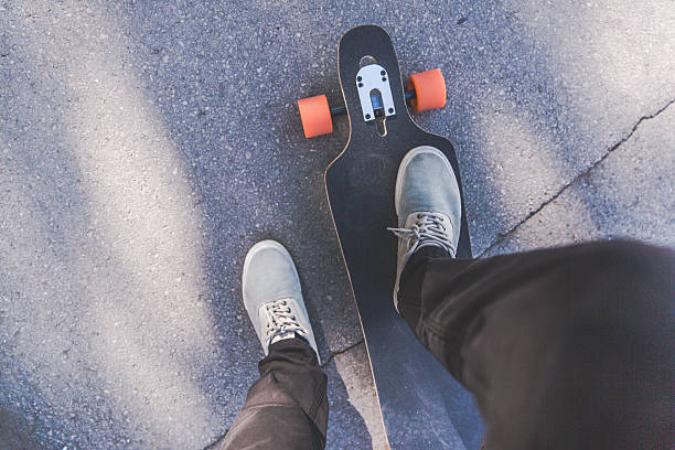 istock Skateboarding legs at the street 529680658