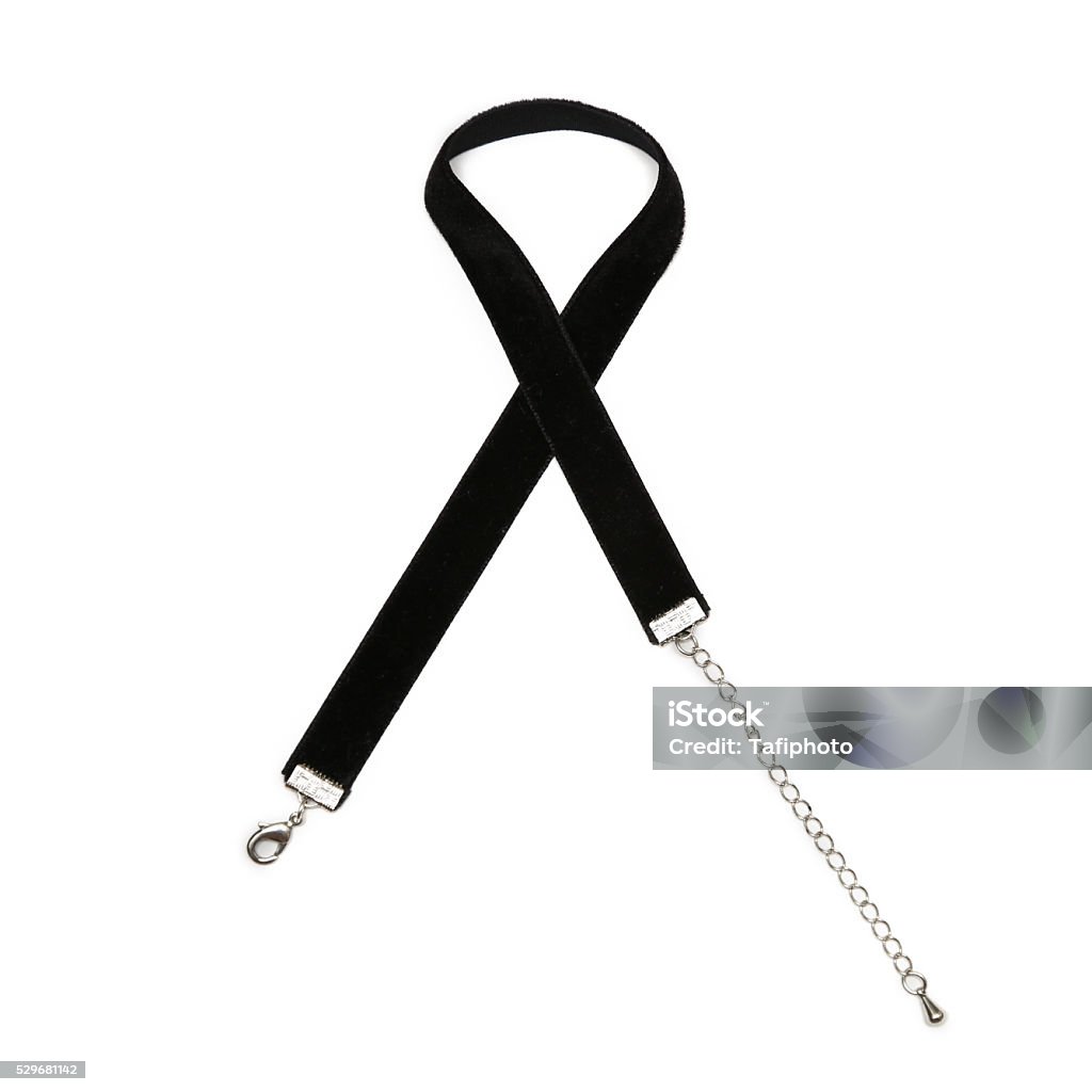 Black Velvet Ribbon Around The Neck Isolated On White Background Stock  Photo - Download Image Now - iStock