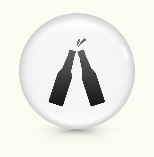 Vector illustration of Bottle Toast icon on white round vector button