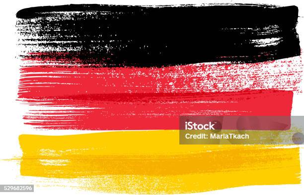 Germania Bandiera Colorata Dipinta A Tratti Di Pennello - Immagini vettoriali stock e altre immagini di Germania