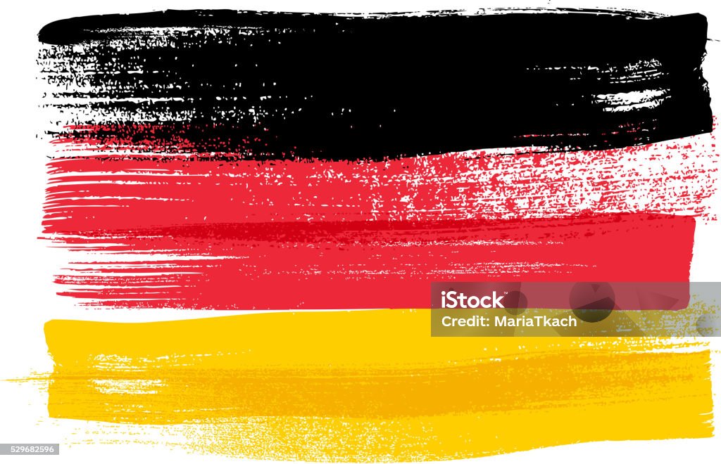 Germany colorful brush strokes painted flag Germany colorful brush strokes painted national country German flag icon. Painted texture. Germany stock vector