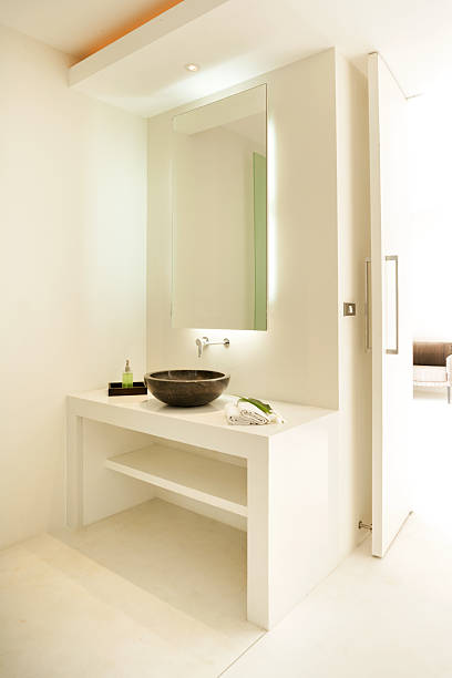 современная раковина для ванной - villa house marble tropical climate стоковые фото и изображения