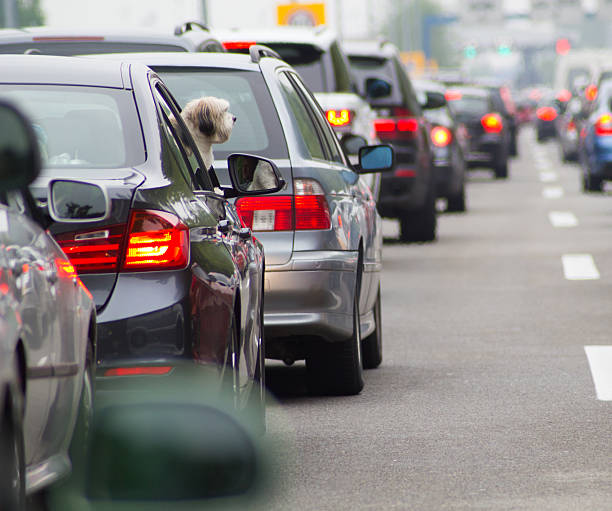 istock Cars on highway in traffic jam 529683222
