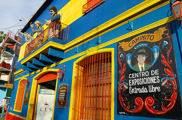 Buenos Aires - Argentina Buenos Aires, Argentina - April 4, 2009: Street museum and traditional alley located in La Boca district of the capital city caminito stock pictures, royalty-free photos & images