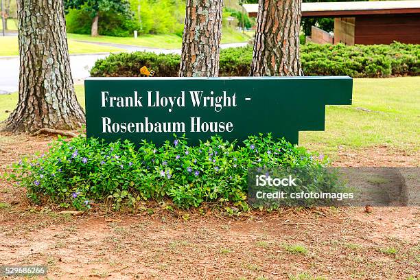 Frank Lloyd Wright Rosenbaum House Sign In Florence Alabama Stock Photo - Download Image Now