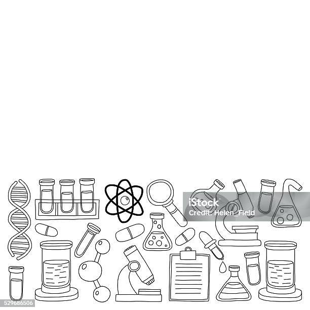 Science Vector Set Chemistry Pharmacology Natural Sciences Vector Doodle Set Stock ...