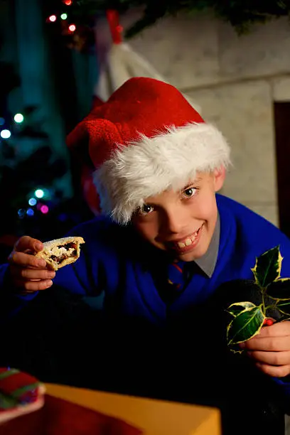 Photo of Student eating Mince pie for Christmas