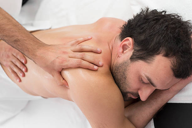 istock Close up of shoulders massage 529691559