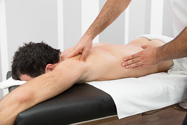 istock Close up of shoulders massage 529691579