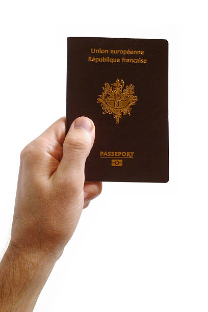 istock Hand holding a French passport 529692839