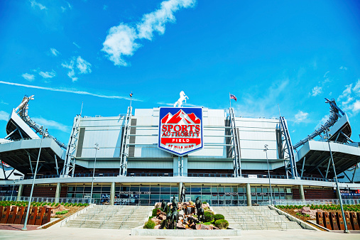 Denver, USA - April 30, 2014: Sports Authority Field at Mile High in Denver, Colorado. It's a multi-purpose arena in Denver, Colorado, United States.