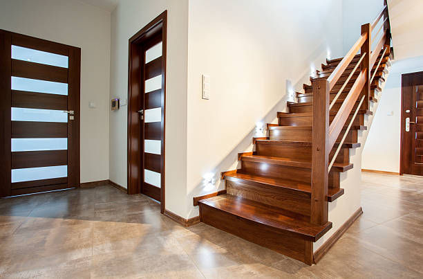 luxo hallway - wood classic fashion luxury imagens e fotografias de stock