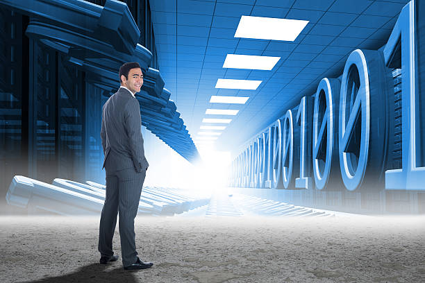 istock Composite image of smiling businessman standing 529726063