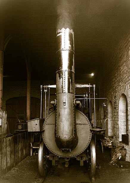 istock Old Steam Engine In a Locomotive shed 529729573