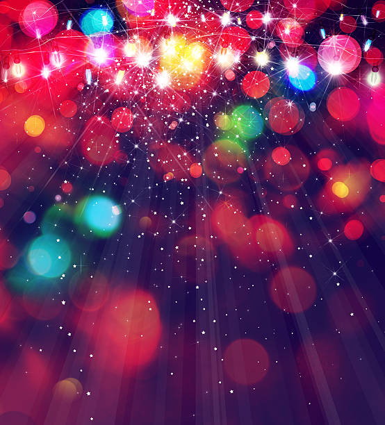 Colorful Christmas lights  background. stock photo