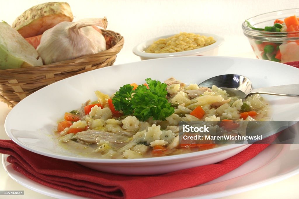 Chicken soup Chicken soup with chicken and fresh vegetables Carrot Stock Photo