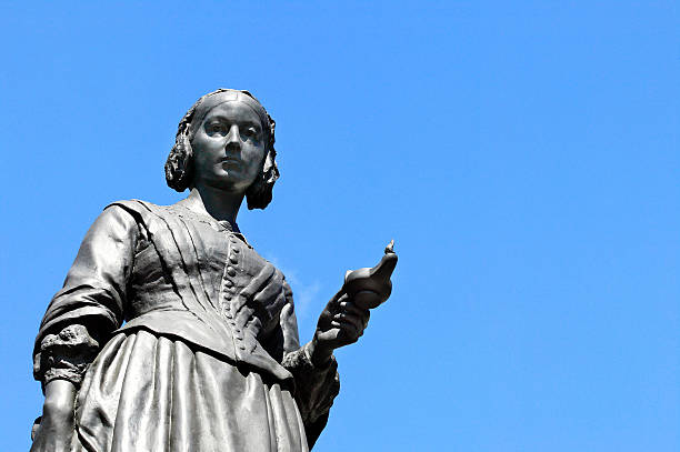 Florence Nightingale Victorian memorial statue of Florence Nightingale 1820-1910 an English nurse known as 'the Lady With The lamp', who cared for wounded soldiers in the Crimean War crimea photos stock pictures, royalty-free photos & images