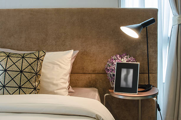 istock single bed with lamp on table in bedroom 529745723