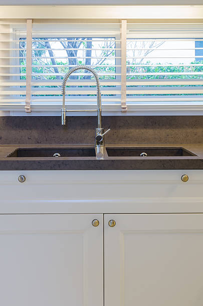 istock Water tap and sink in kitchen 529746945
