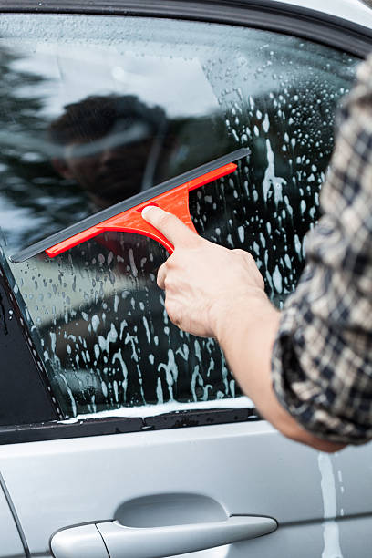 istock Close-up of cleaning the window 529749271