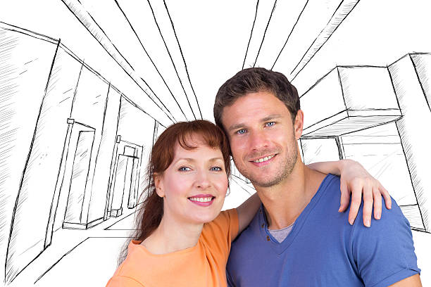 istock Composite image of couple looking at the camera 529749655