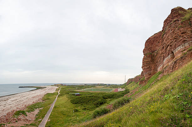Red sedimentary rock cliffs at Helgoland Island (Germany)