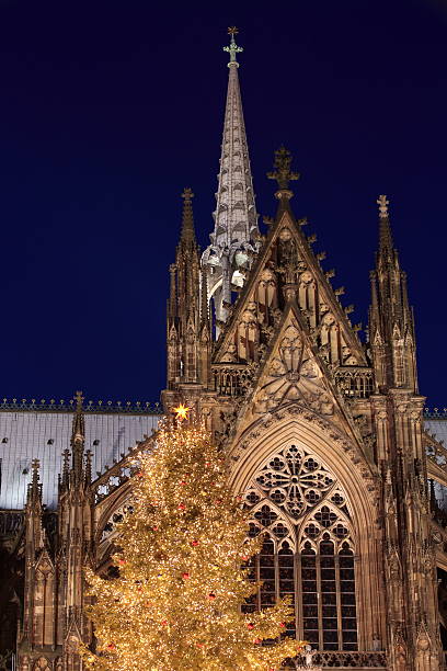istock Cologne Cathedral with Christmas Tree at Night 529769329