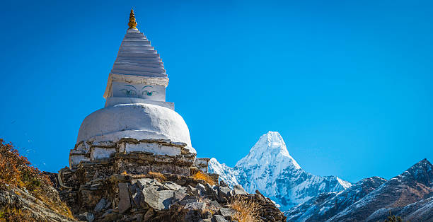 istock Buddhist stupa on Everest Base Camp trail Himalaya mountains Nepal 529770463