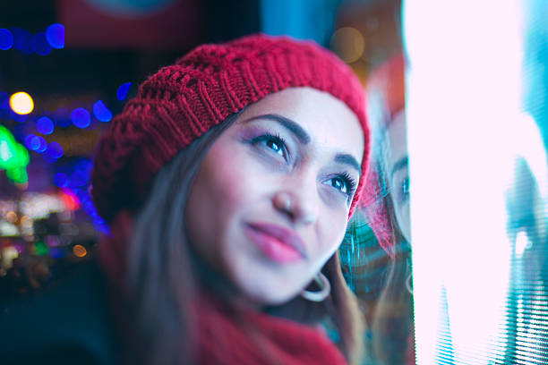 istock Smiling woman at christmas 529770765