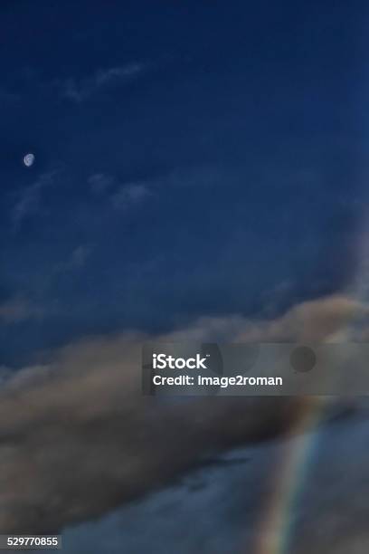 Moon And Rainbow Stock Photo - Download Image Now - Altocumulus, Arcus Cloud, Awe