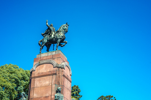 Carlos de Alvear statue at Recoleta neighborhood in Buenos Aires, Argentina.