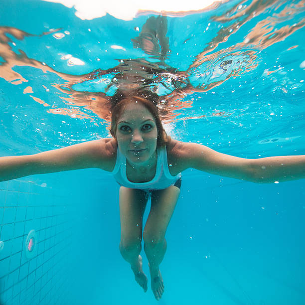 istock Female with eyes open underwater in swimming pool 529783905