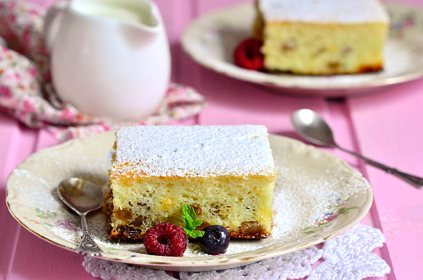 istock Cottage cheese casserole with dried fruits. 529784399