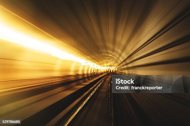 Through The Tunnel At The Speed Of Light Stock Photo - Download Image Now - Abstract, Blurred Motion, Capital Cities