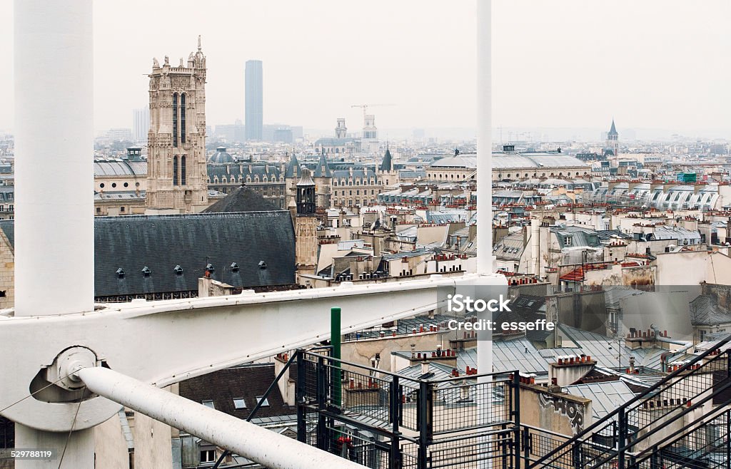 Paris view from above Paris City Pompidou Center Stock Photo